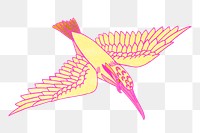 Yellow kingfisher png bird sticker, transparent background, remixed by rawpixel