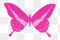 Pink butterfly png animal sticker, transparent background, remixed by rawpixel