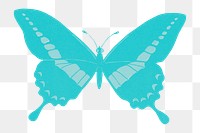 Blue butterfly png animal sticker, transparent background, remixed by rawpixel