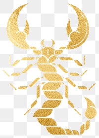 Gold Scorpio  png Alphonse Mucha’s zodiac sign, sticker famous Art Nouveau artwork, transparent background, remixed by rawpixel