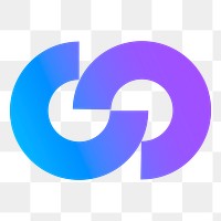 Abstract logo png element, purple gradient design, transparent background