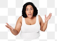 Shocked woman png sticker, transparent background