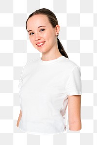 Png joyful teen girl sticker, transparent background