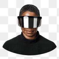 Futuristic AR glasses png sticker, transparent background