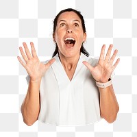 Surprised woman png sticker, transparent background