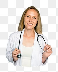 Female doctor png sticker, transparent background