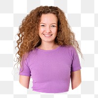 Png beautiful woman with curly hair sticker, transparent background