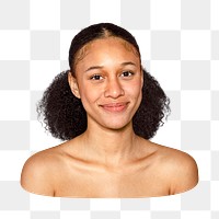 Happy woman png sticker, transparent background