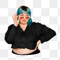 Confident woman png sticker, body positivity, transparent background