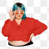 Curvy woman png sticker, transparent background