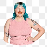 Body positivity png sticker, woman with curves, transparent background