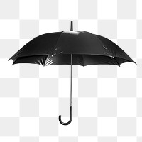 Black umbrella png sticker, transparent background