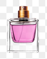 Pink perfume bottle png sticker, transparent background 