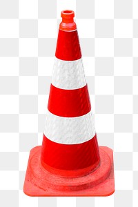 Traffic cone png sticker, transparent background 