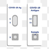 Png rapid test sticker, COVID 19 diagnostic kit flat design