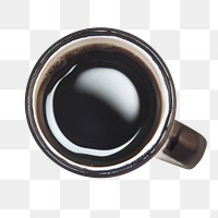 Black coffee  png sticker, transparent background 