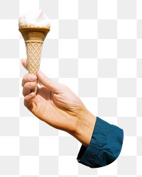 Ice-cream cone png sticker, transparent background 