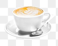 Latte coffee png sticker, transparent background 