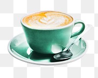 Latte coffee png sticker, transparent background 