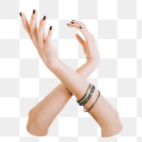 Woman's hands png sticker, transparent background 