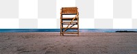 Lifeguard chair png beach border, nature photo, transparent background