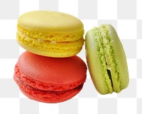 Colorful macarons png sticker, transparent background