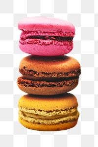 Colorful macarons png sticker, transparent background