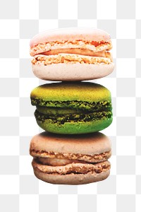 Stacked macarons png sticker, transparent background