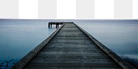 Beach boardwalk png border, nature photo, transparent background