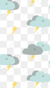 Storm pattern png cute doodle sticker, transparent background