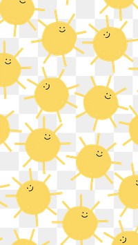 Sun pattern png cute doodle sticker, transparent background