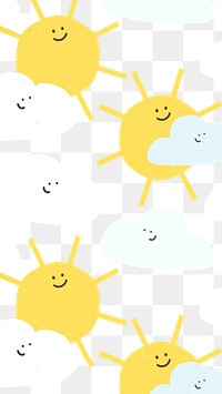 Cloudy pattern png cute doodle sticker, transparent background