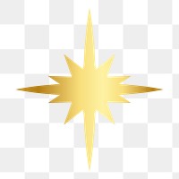 Gold star png sticker, transparent background