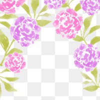 Floral border png hydrangea sticker, transparent background