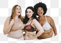 Confident diverse women png sticker, transparent background