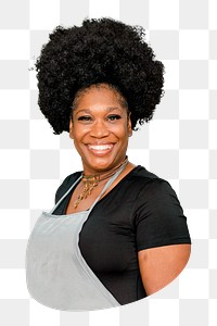 Png happy Black woman sticker, transparent background
