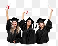 Happy graduates png sticker, transparent background