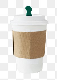 Paper coffee cup png sticker, transparent background