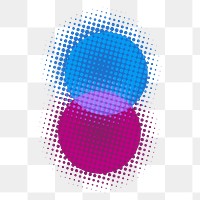 Overlapping circle png sticker, transparent background