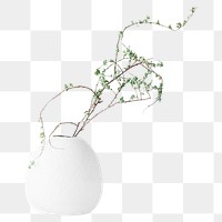 White vase png sticker, transparent background