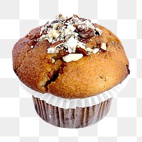 Nutty muffin png sticker, transparent background
