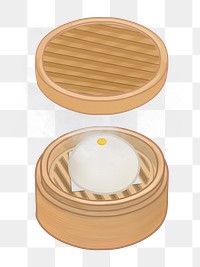 Steamed bun png illustration sticker, transparent background