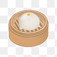 Chinese steamed bun png illustration sticker, transparent background