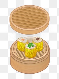 Chinese dumplings  png illustration sticker, transparent background