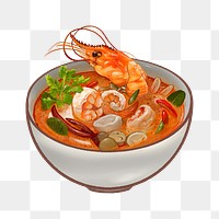 Tom Yum Kung  png illustration sticker, transparent background