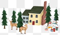 Christmas house png sticker, transparent background
