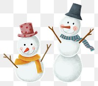 Cute snowman png sticker, Christmas celebration, transparent background