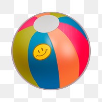 Beach ball png illustration sticker, transparent background