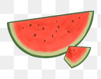 Watermelon fruit png illustration sticker, transparent background