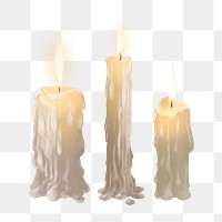  Halloween candles png illustration sticker, transparent background